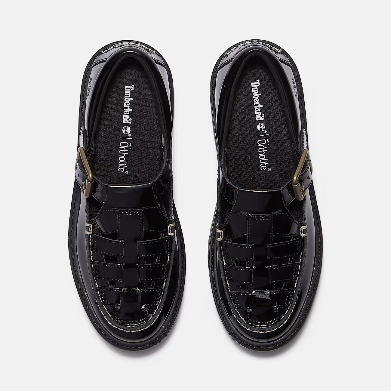 Women's Patent Leather Stone Street Platform Buckle Shoe