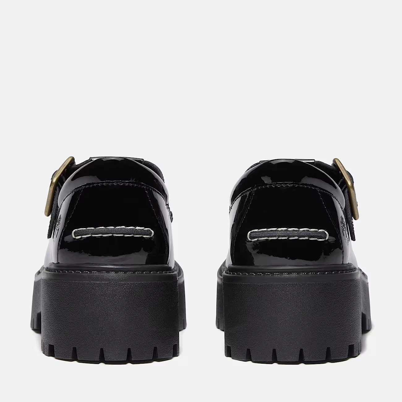Women's Patent Leather Stone Street Platform Buckle Shoe 5 Women's Patent Leather Stone Street Platform Buckle Shoe